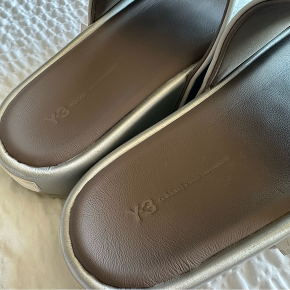 Adidas Y-3 Yohji Yamamoto Silver Unisex Slides Size Men’s 9 Women’s 10 - Picture 3 of 7